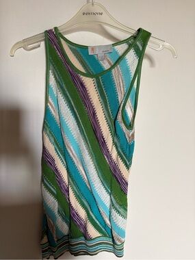 Missoni Style Striped Knit Tank - Teal, Green, Purple fits like xsmall